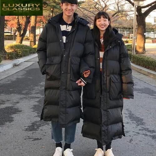 Size Winter Womens Plus Jacket Mens Winter Down Jacket Hooded Thick Warm Puffer X-Long Duck Down Coat Female Male Y1981