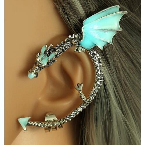 1 Pcs Dragon Ear Cuff Glow Earrings Glow In The Dark Dragon Ear Clip Earings Stud Earrings Women Girls Boys Jewelry Gift