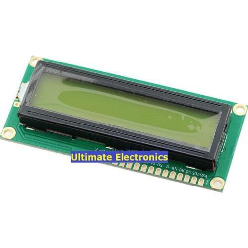 1pcs Yellow Green Screen 1602 LCD Screen LCD1602 LCD-1602-5V 5V Black Font Ribbon Backlight