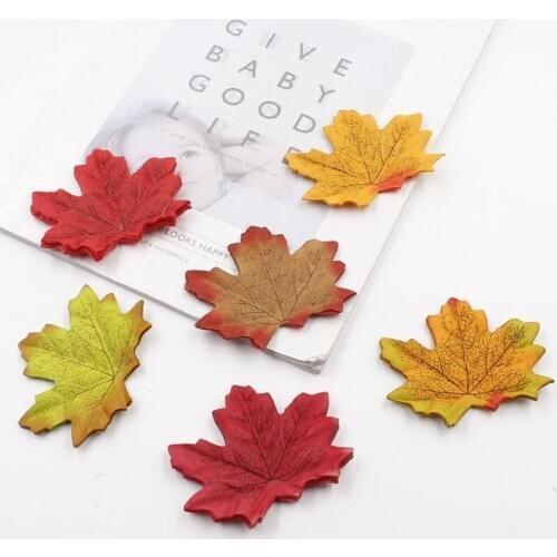 100 Autumn/Maple Silk Leaves Multi Coloured/Wedding/Decoration