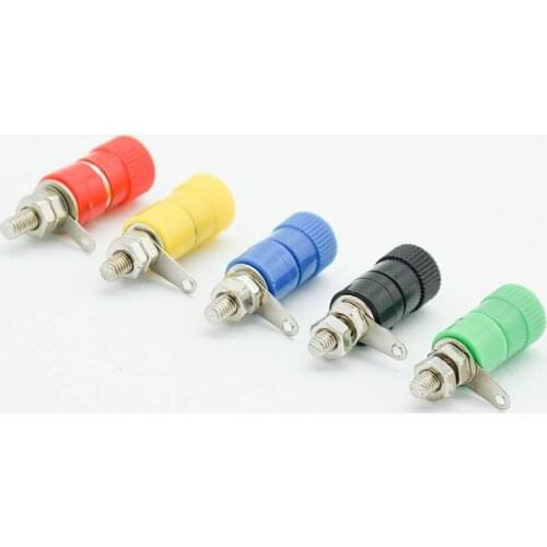 100pcs Terminal Blocks 4mm Amplifier Terminal Connector Binding Post Banana Plug Jack Mount 5 Colors red black blue green