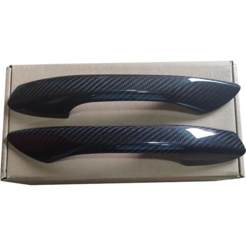 2PCS Carbon Fiber Dry Sticker Car Exterior Accessories For Porsche 718 Boxster Cayman Door Handle Cover