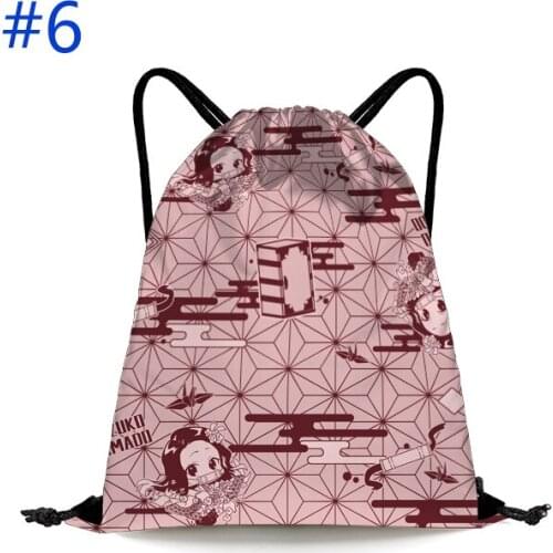 Anime Kamado Nezuko Shopping Bag Demon Slayer Backpack Drawstring Bag Type C