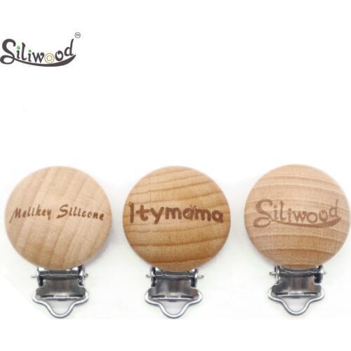 Baby Beech Pacifier Clip Holder Soother Nipple Chain Accessories BPA Free Cute Round Modelling Baby DIY Preferred Clasps