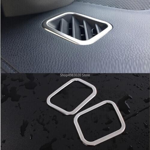 For Toyota Highlander 2015 2016 2017 Interior Front Up Air Conditional Vent AC Outlet Cover Trim Car Styling Sticker Bezels 2Pcs
