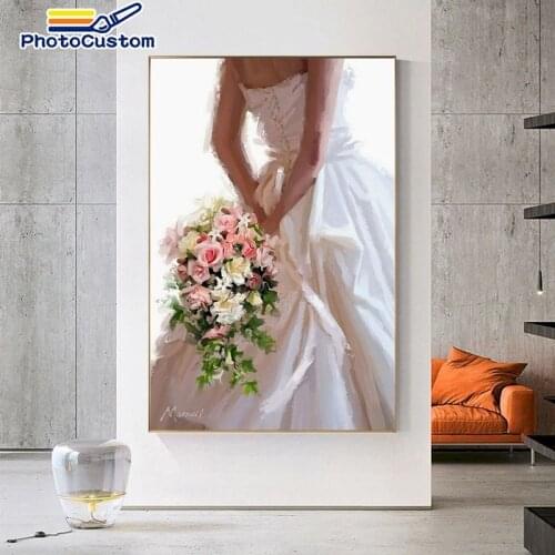 PhotoCustom Painting By Numbers Girl For Adults With Frame By Numbers Handpainted On Canvas Living Room Decor