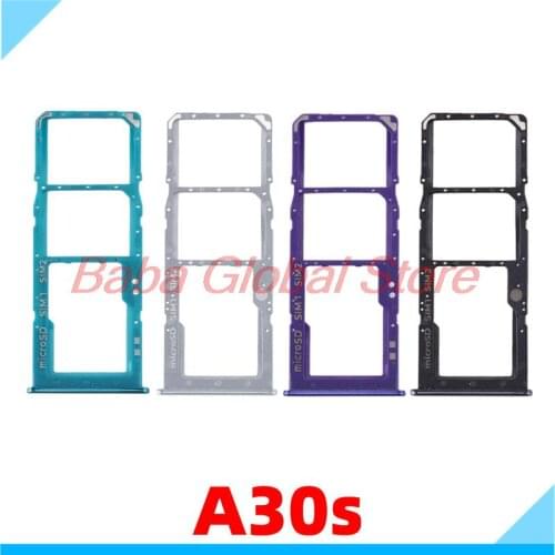 Sim Card Tray SD Reader Holder For Samsung Galaxy A30S A307 Dual SIM Card Tray Slot Holder Smartphone Repair parts