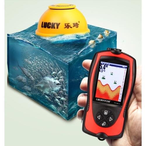 Russian menu!Lucky FF1108-1CT High definition color fish finder depth echo sounder fishing tackle