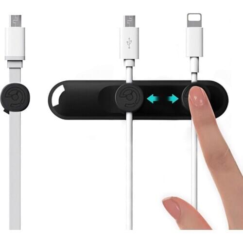 Magnetic Winder Silicone USB Cable Clip Organizer Wire Cord Management Winder Line Holder Desk Holder Date Charging Cable Tidy