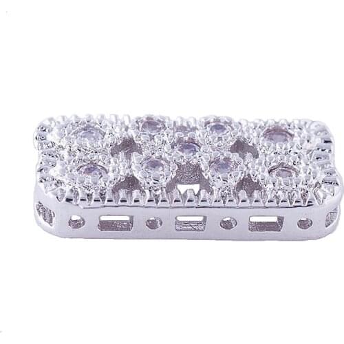 Copper Micro Pave Jewelry Vintage Zircon Geometric Charms For Jewelry Making Diy Rose Gold Color Czech Connector Jewelry Finding