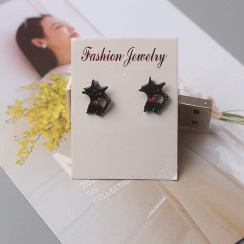 European And American Ins Style Fashion Cute Simple Black Cat Earrings 2021 New Trend wild Mini Earrings Boucle Oreille Femme