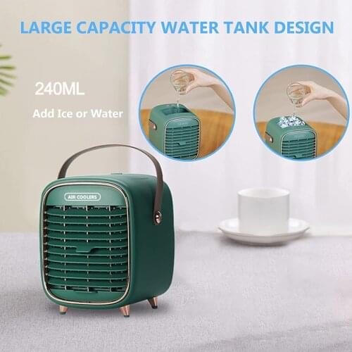 Mini Portable Desktop Air Conditioner Air Cooler Fan USB Rechargeable Multifunction Water Cooling Fan