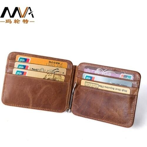 Business Card Holder Mens Card Holder Cowhide Card Holder Multifunctional Mens Leather Wallet Retro Wallet