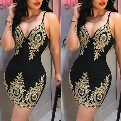 New Arrival V-Neck Sexy Summer Print Slim Solid Print Womens Spaghetti Bandage Bodycon Evening Party Club Short Mini Dress