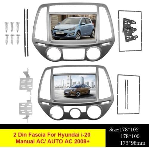 2Din Car Radio Audio Frame Fascia For Hyundai i20 I20 I 20 Auto / Manual AC 2008+ Stereo Panel Mount Kit Adapter Trim Bezel