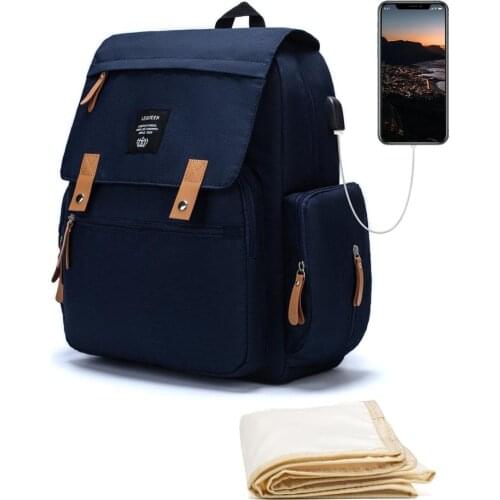 Lequeen Mummy Diaper Bag Waterproof Large Maternity Nursing Bag USB Travel Backpack Stroller Bags Baby Care Nappy Backpack