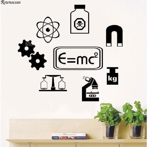Science Vinyl Wall Art Sticker School Learning Chemistry Formula Wall Decals Bedroom Decor Laboratory DIY Wallpaper SK23