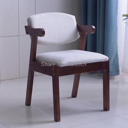 Solid Wood Desk Chair Z-shaped Chair Modern Minimalist Dining Chair Home Computer Chair Learning Chair Bedroom Stool Backrest Ch