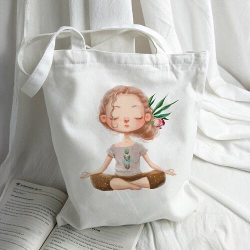 New Fashion Women Shopping Bag Ladies Canvas Graphic Shoulder Bags Totes Beach Bags Girls School Bags Large Capacity