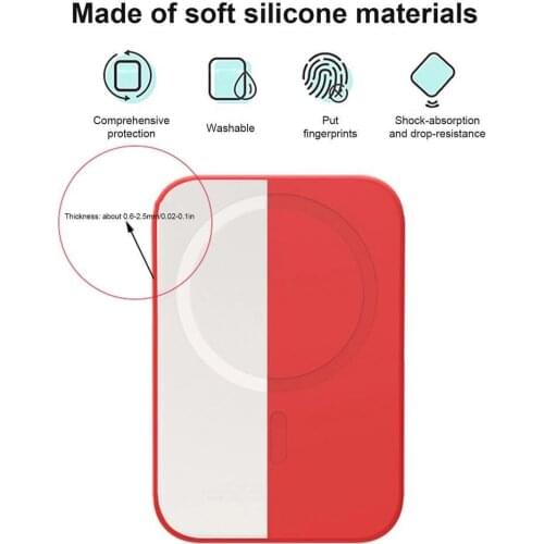 Ultra-Thin Silicone Protective Case Cover Wireless Charger Cover for magsafe Battery Pack Shell