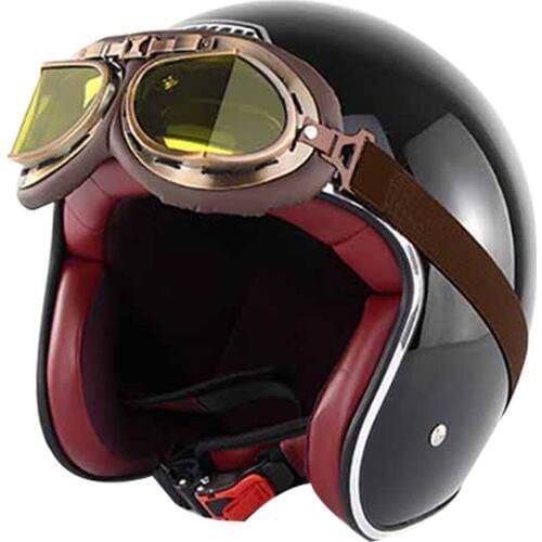 Men Vintage Helmet Motorcycles Motorbike Women E-bike Helmet Half Helmet Safety Hat with Goggles Unisex bicycle Helmet