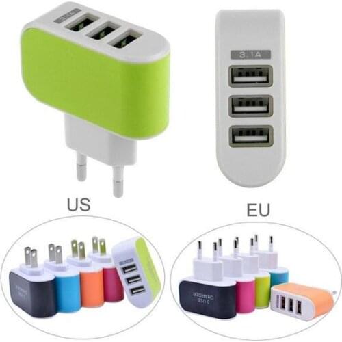 3 Port USB Charger Mobile Phone EU / US Plug Charger Travel Wall Charger Adapter For iPhone for Xiaomi for Samsung Phone Charger