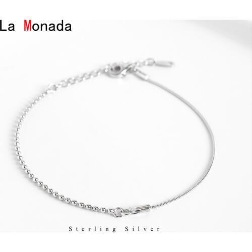 La Monada Bracelets For Women Silver 925 Sterling On Hand Luxury Minimalist Fine Snake Chain Silver 925 Jewelry Bracelet Woman