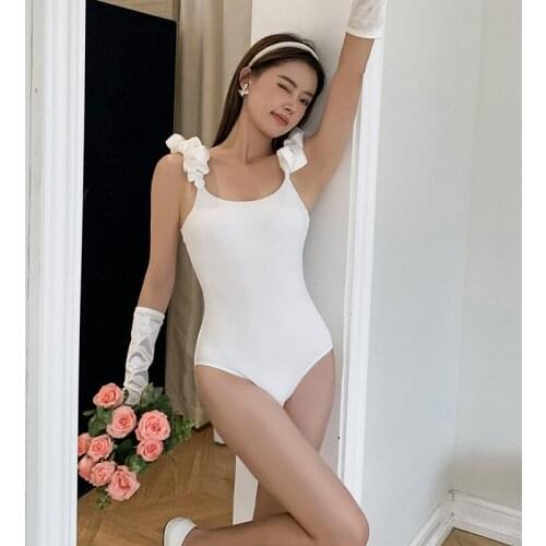 Swimsuit One 2021 New Women Swimwear Bikini Bath Exits For Beach Korean Ins Black White Push Up Cover Print Polyester Sierra