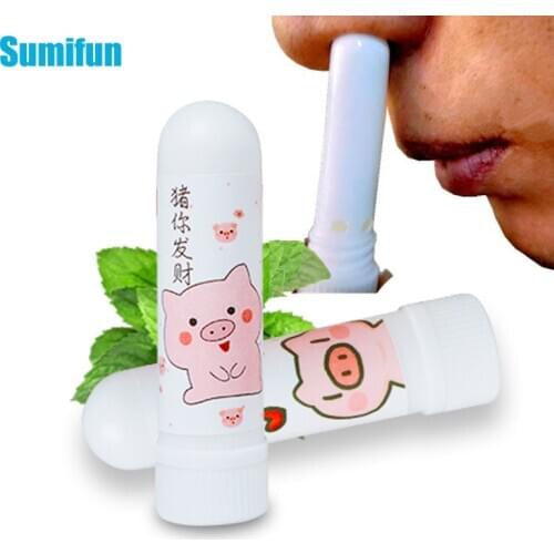 1Pcs Cartoon Nasal Inhaler Rhinitis Mint Menthol Cute Dizziness Refresh Nose Essential Oil Cold Headache Cooling Oil P0090