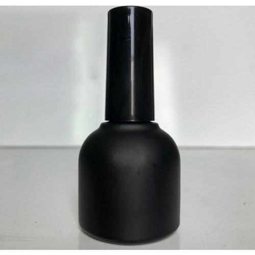 10Pcs 10ml Empty Nail Polish Container Nail Base Coat Gel Jars Cosmetic Bottle Makeup Varnish Storage Black Glass Jar with Brush