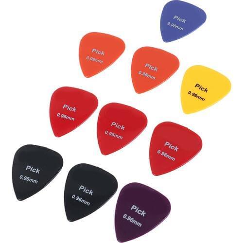 10pcs Guitar Pick Non-slip Black White Plastic Mediator For Acoustic Electric Guitarra Ukulele Accessorie Random Color