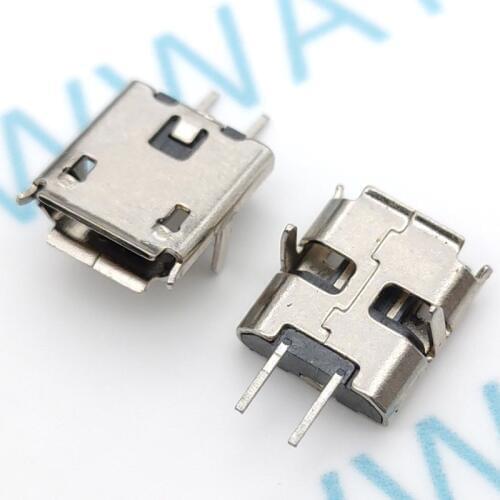 1000Pcs Micro Usb 2Pin B Type Female Connector For Mobile Phone Micro Usb Jack Connector 2 Pin Charging Socket