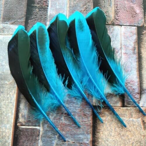 20pcs Beautiful Sky Blue Natural Duck Feathers 10-15 cm/4-6 inches DIY Jewelry Hat Craft Making Decoration Accessories