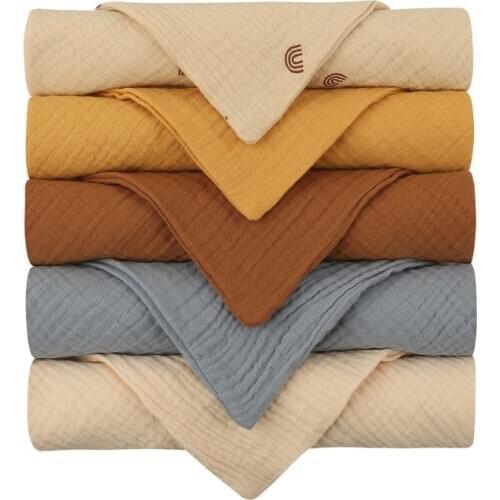 5pcs Baby Handkerchief Newborn Face Towel 30x30cm Cotton Feeding Bibs Burp Cloth