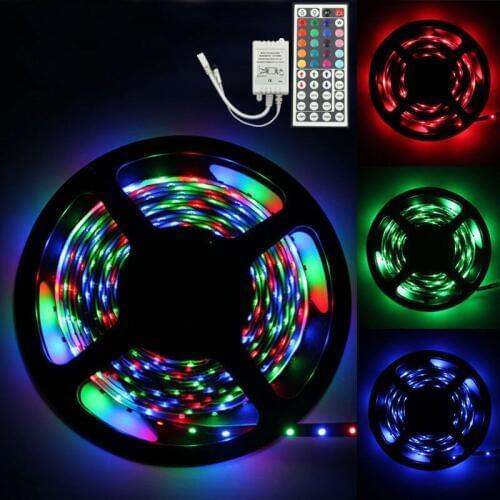 5M RGB 3528 300 Led Strip DC12V RGB Flexible Tape Led Ribbon Led Strip Light With IR Remote For Home kitchen Christmas Party Dec