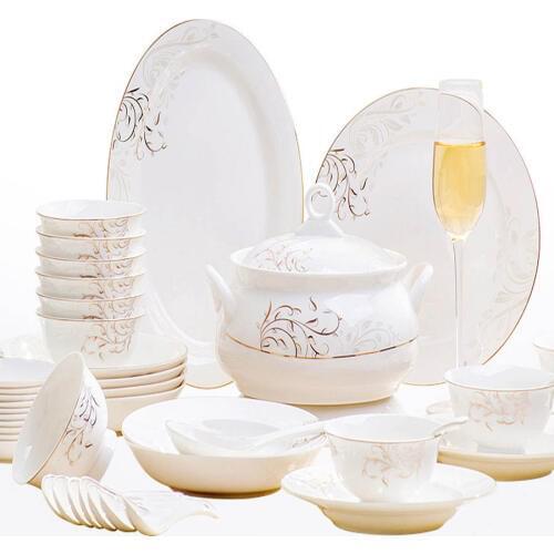 60 Heads Dishes Dish Home European jingdezhen ceramics Dishes Set Pot Tableware Dinner Combination