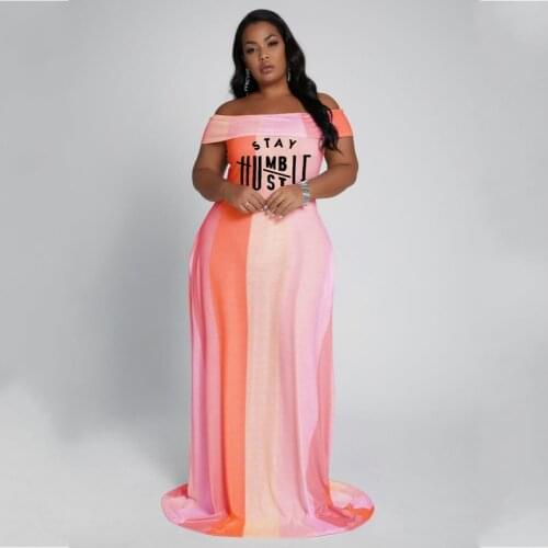 African Dresses For Women Dashiki Letter African Clothes Summer Off The Shouder Multicolor Print Retro Bodycon Long Africa Dress