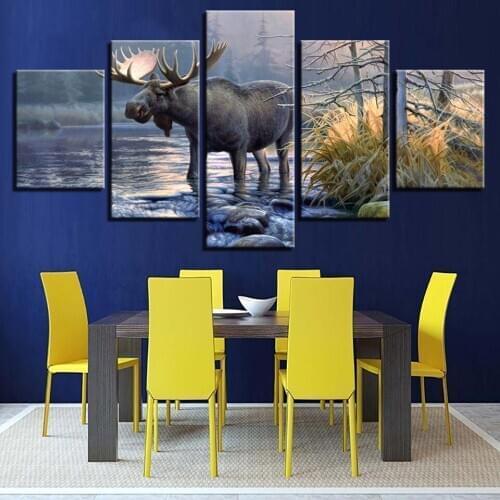 5pcs deer painting diamond mosaic animal Moose Art pattern diamond painting cross stitch 3D embroidery full drill,elk diamond