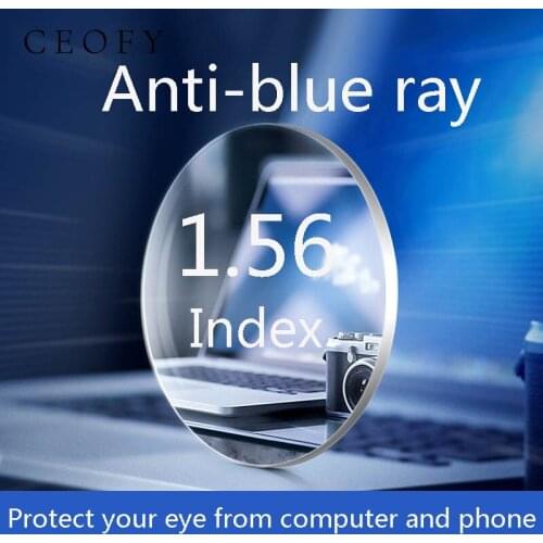 1.56 Index Anti-Blue Ray Prescription Lenses Aspherical Computer Protection Lenses Anti-Radiation Optical Myopia Hyperopia Lens
