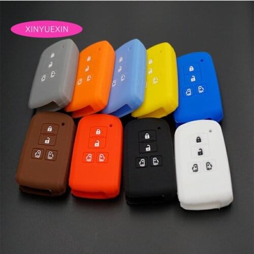 Xinyuexin Silicone Car Key Case Fob Cover for Toyota Sienta Remote Key Case for Car Interior Accessories 4 Buttons Car Styling