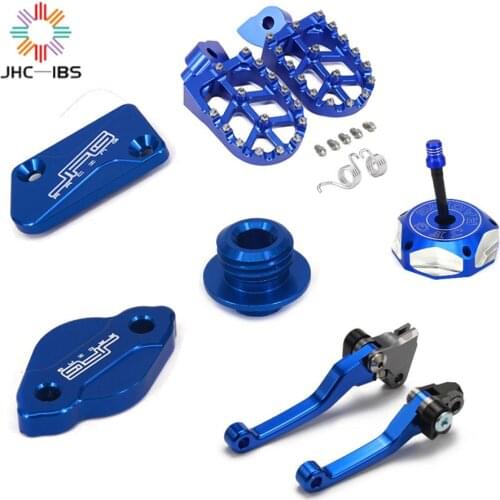 CNC Brake Clutch Lever Oil Filler Plug Front Rear Brake Reservoir Petrol Tank Cover Pedals For YAMAHA YZ125 YZ250 YZ250F YZ450F