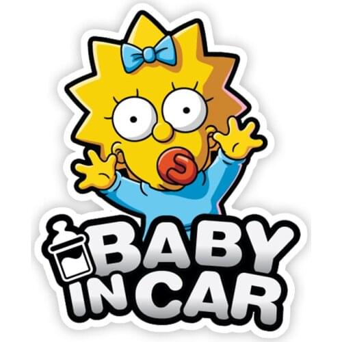 Dawasaru Funny Self-adhesive Decal Baby In Car V4 Sticker Waterproof Auto Decors on Bumper Rear Window PVC,17cm