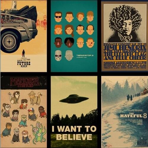 Buy three to send one The X-Files/Elizabeth/funny Classic movie series illustration retro kraft drawing room decoration