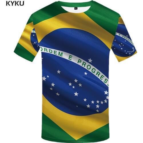 KYKU Brand Brazilian flag T shirt Brazilian flag T-shirt 3d t-shirt anime femme male shirt styles t shirt men funny mens clothes