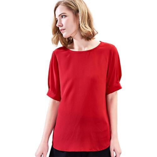 Summer Women 100% Mulberry Silk T-shirt Casual Comfortable Breathable Loose T-shirts Women Tops Tees WFS9006611