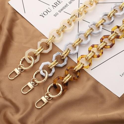 Senior Sense Matte Frosted Bag Chain Colorful Acrylic Bag Strap Resin Chain DIY Crossbody Bag Chain Underarm Accessories