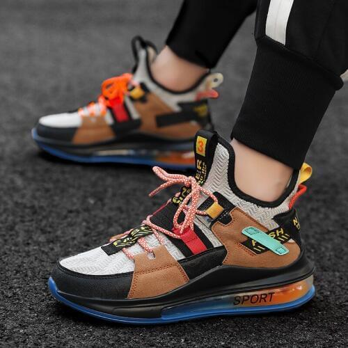 Mens Running Shoes Retro Trend Jogging Sports Shoes Outdoors Fitness Velcro Breathable Training Comfortable Male Sneakers