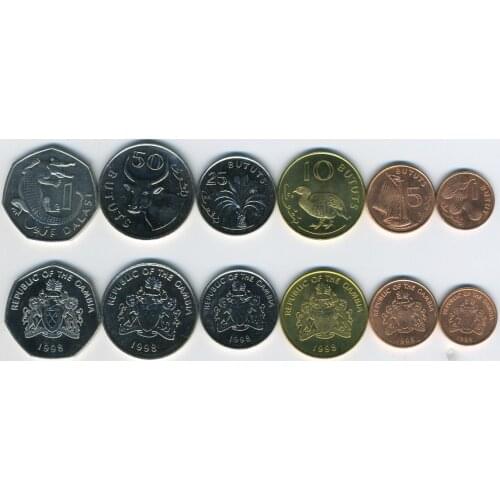 A Set of 6 Gambia Coins 1998 Brand New 100% Authentic Original Coin Collectibles UNC