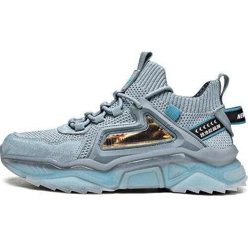 New Mens Sneakers Refreshing Breathable High Elasticity Tpu Material Popcorn Bottom Lightweight Wear-resistant Running Shoes