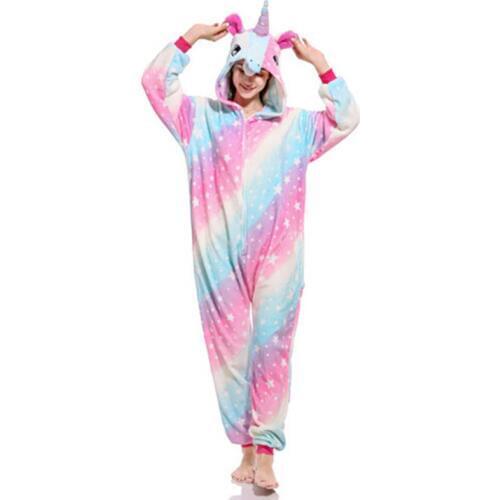 New Xmas Adult Animal Pajama Sets Unicorn Pajamas Cartoon Sleepwear Homewear Pijama Women Pyjama Totoro Panda Koala Hooded